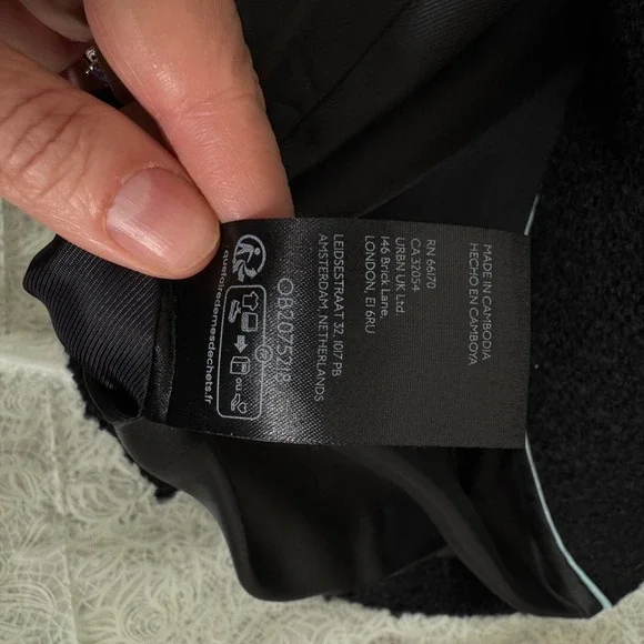 Maeve Black Dble Breasted Tweed Coat Maxi Womens 8P Classic Staple Dark Academia - Picture 12 of 12